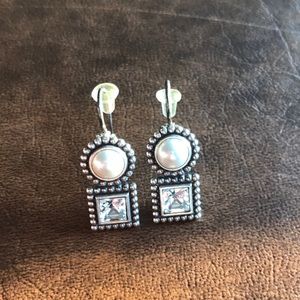 Brighton crystal and pearl earrings
